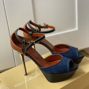 Sergio Rossi Denim & Leather Pumps size 35